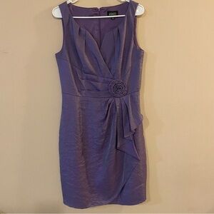 Adrianna Papell Sleeveless Semi-Formal‎ Prom Dress Faux wrap Purple Sz10